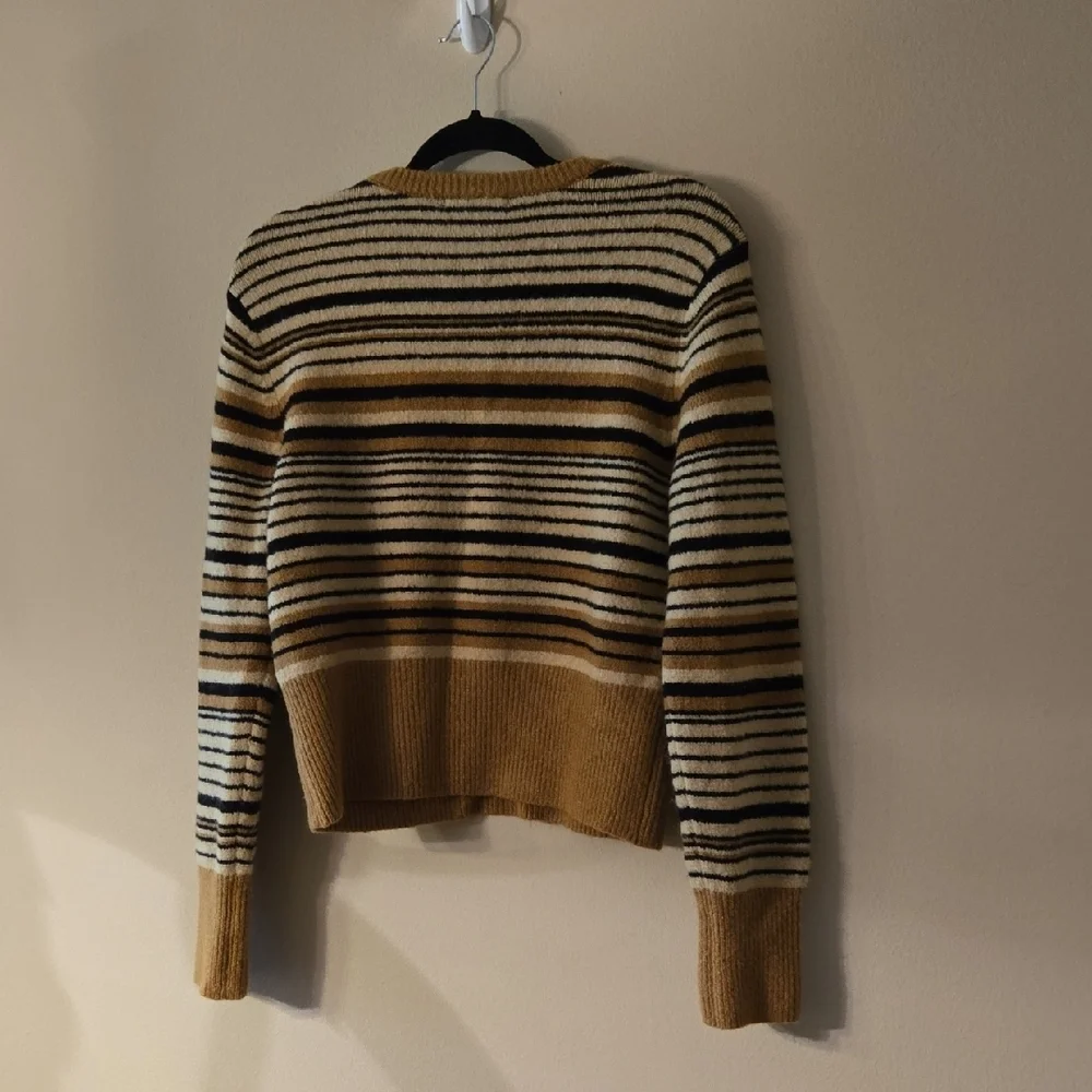 Forever 21 Tan and Brown Striped Crew Neck Sweater - Picture 3 of 5